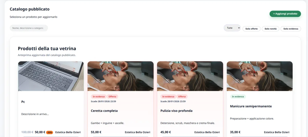 Catalogo Fleety pubblicato con articoli visibili
